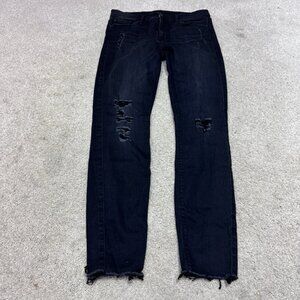 Black Orchid Jeans Women’s Black Distressed Skinny Pockets Size 28